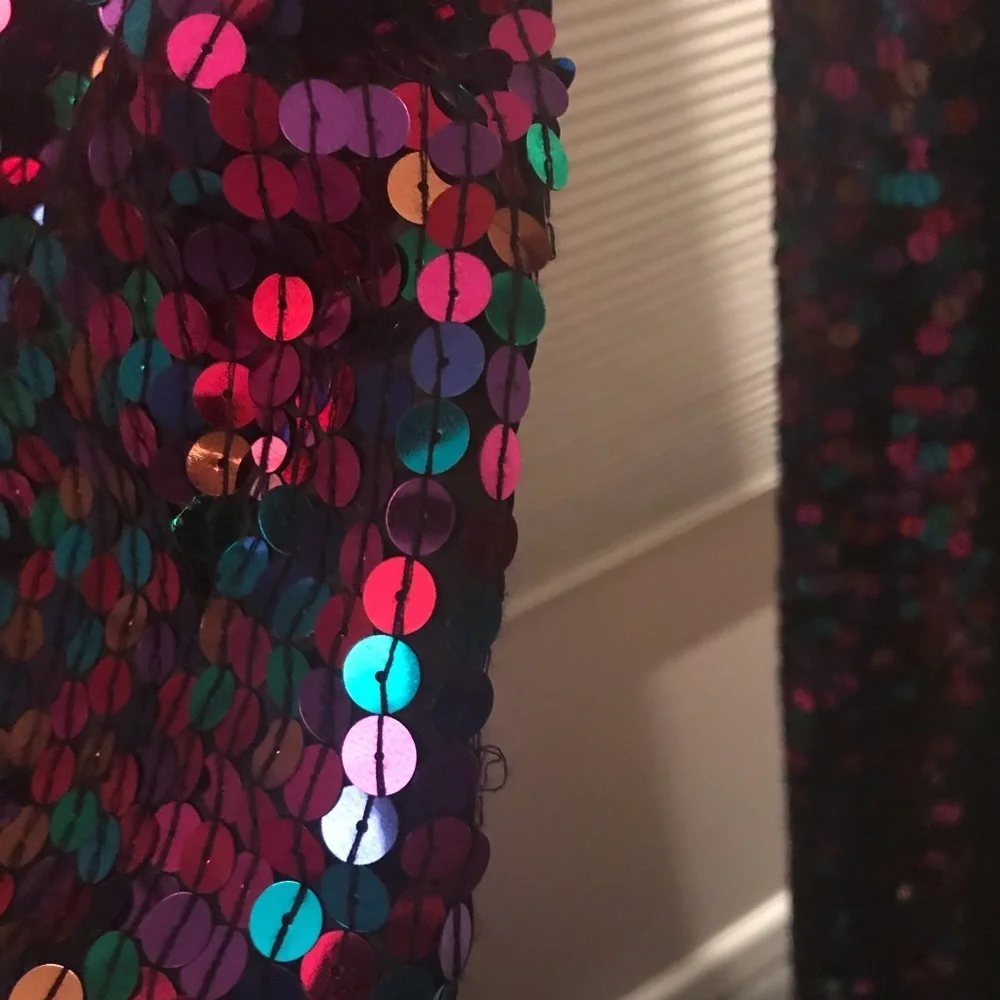 Vintage Black Tie Oleg Cassini Sequin Cocktail Party Dress - Picture 8 of 8